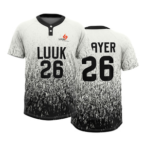 Camisetas de Béisbol Personalizadas Sublimadas con 2 Botones para Equipos Profesionales, Nombre del Equipo y Logotipo Personalizados, Camisetas de Béisbol para Hombre 100% Poliéster Transpirable - Product Image 1