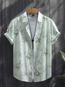 เสื้อเชิ้ตแขนสั้นพิมพ์ลายดิจิตอล 3 มิติ สไตล์ลำลองสบายๆ สำหรับผู้ชายในช่วงฤดูร้อน เหมาะสำหรับวันพักผ่อนบนเกาะ - Product Image 3
