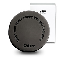 Diffuseur de parfum magnétique rechargeable en alliage d'aluminium noir mat Odorr Coin pour voiture, parfum d'ambiance, cadeau, Corée [Egg Corporation]
