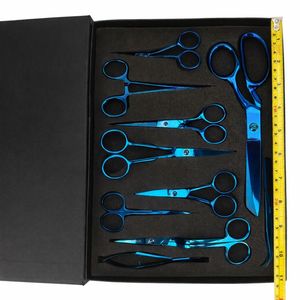 Semplix scissors <b>set</b> blue (10-piece) | Precision stainless steel scissors for <b>sewing</b> & embroidery - Product Image 3