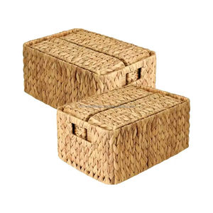 High Quality Durable Modern Handwoven Eco-Friendly <b>Water</b> <b>Hyacinth</b> <b>Basket</b> Daily Decorative Woven Storage Container Bathrooms - Product Image 1