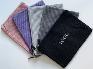 Estuche de Maquillaje de Lona de Capacidad Media, de Lujo, para Mujer, con Cierre Frontal de Cremallera, Color Negro - Product Image 3