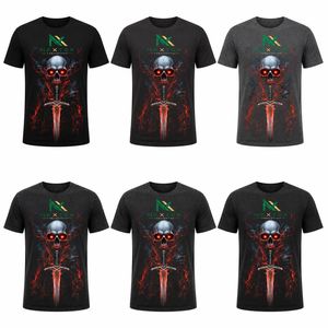 เสื้อยืดลายกราฟิกดาบหัวกะโหลก 3 มิติ แบบกำหนดเองสำหรับผู้ชาย เสื้อยืดคอกลมแนวแฟนตาซีสีเข้ม พิมพ์ลายแบบระเหิด โรงงาน OEM - Product Image 5
