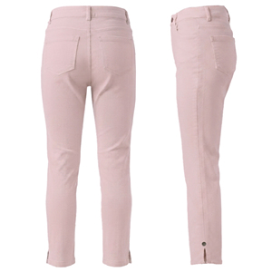 Pantalon chino femme taille mi-haute cinq poches coupe droite printemps-été en coton/élasthanne longueur intégrale teint en pièce lavable respirant 6.78 OZ - Product Image 2