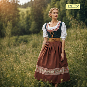 Oktoberfest Dutch Outfit European Office Dresses Dirndl Sweet <b>Leopard</b> <b>Print</b> Vintage Women's Clothing Wholesale - Product Image 4
