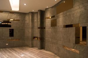 Revêtement mural en pierre mince gris foncé de type béton de la marque Natural Stone Market, blocs de pierre ardoise de 4x2 et 4x8 pieds, produit d'ardoise de qualité supérieure - Product Image 2