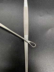 Curette utérine Blake en acier inoxydable, instrument gynécologique à double extrémité |   Curette à boucle fine et à pointe émoussée 27 cm avec petite boucle - Product Image 4