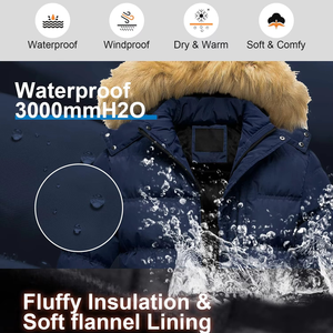 Veste d'hiver matelassée gaufrée pour homme avec doublure en fourrure, thermique, respirante, grande taille, directement de l'usine, vêtement d'extérieur très chaud - Product Image 6