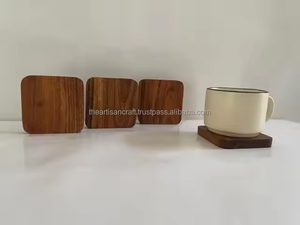Posavasos de madera elegantes para protección de bebidas, juego de posavasos de madera natural hechos a mano, ideales para uso en el hogar, la Oficina y las fiestas - Product Image 4