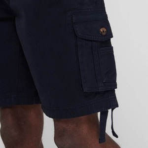 Shorts cargo pour homme, taille mi-haute, fermeture boutonnée, couleur unie, coton Oxford, décontractés, style Bermuda, avec poches - Product Image 3