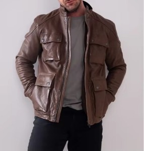 Low Price <b>Men</b> Leather Jacket Plus Size Casual Wear Fashion Genuine Leather Jacket Made in Pakistan For Online Sale - Product Image 1