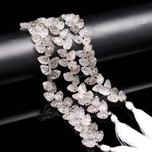 AAA Natural Dot Quartz Leaf Shape Hand Carved Gemstone <b>Beads</b> 10 To 11MM Loose Stone <b>Beads</b> For Jewelry Making Wholesale Gemstone - Product Image 3