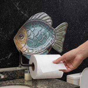 Porte-papier toilette mural en céramique B, fait main, étanche, design moderne, accessoire de salle de bain - Product Image 3