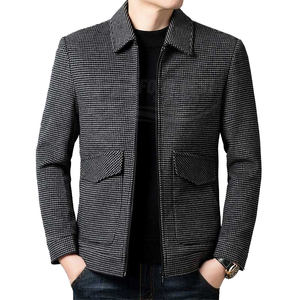 Chaqueta Casual de Negocios para Hombre, de Alta Calidad, con Forro Polar a Cuadros, Cierre de Cremallera, Logotipo Frontal, Corte Ajustado, Impermeable, Servicios OEM - Product Image 1
