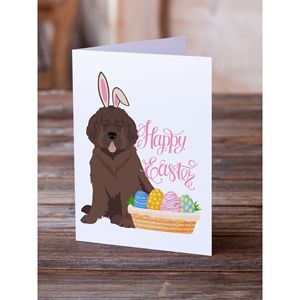 Whimsical A7 Size 5x7 Brown Newfoundland <b>Easter</b> Blank Note <b>Cards</b> <b>Pack</b> of 8 with Envelopes Newfie Christmas Greeting <b>Card</b> Set - Product Image 2