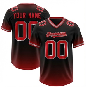 Camiseta de Fútbol Americano Personalizada Morada y Negra, Cuello en V, Manga Corta, Impresión Sublimada, Absorbe la Humedad, Ropa Deportiva Masculina - Product Image 6