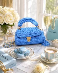 Top Quality Handmade <b>T</b> <b>Shirt</b> Yarn Purse with Durable Cotton Crochet Design for Casual Party and Travel Use for Sale - Product Image 1