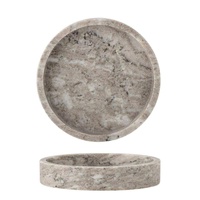 Plateau en marbre cannelé, plat rond en marbre, plateau décoratif, organiseur de bijoux, plateau de vanité, porte-bougie, porte-savon, marbre de luxe pour la maison