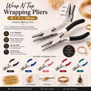 Pince à enrouler Wrap N Tap 5 7 10 mm, outil de façonnage de fil pour la fabrication de bijoux ZetomedPro - Product Image 5