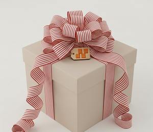 Ruban en polyester rayé rouge et blanc de 38 mm pour emballage cadeau et artisanat - Product Image 1