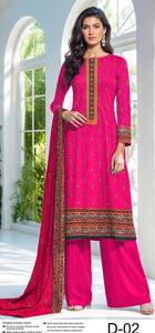 高品质shalwar kameez巴基斯坦进口优质shalwar kameez女士巴基斯坦草坪套装刺绣草坪套装 - Product Image 2