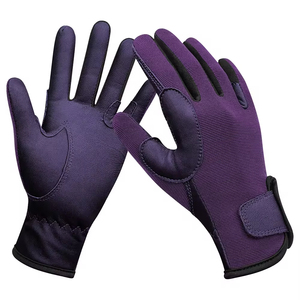 Gants d'équitation d'hiver imperméables à haute adhérence avec manchette élastique en cuir, dos en maille respirante pour une utilisation en extérieur - Product Image 4