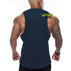Camiseta sin mangas para hombre, de algodón elástico, ajustada, informal, de verano, para gimnasio y fitness, al por mayor - Product Image 4