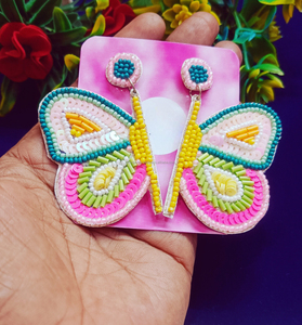 Pendientes de Mariposa Hechos a Mano con Cuentas de Semillas, Joyería Bordada, Diseño Clásico Colorido, Accesorios de Fiesta, Estilo Bohemio - Product Image 4