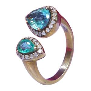 Anillos Unisex de Plata de Ley 925 Chapados en Oro con Diamantes EP y Diamantes Moissanita - Product Image 1