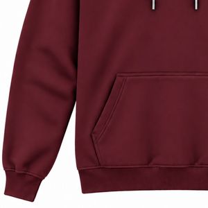 Mens <b>Maroon</b> Pullover Hoodie Plain Long Sleeve Casual Sweatshirt Custom Logo Streetwear Sportswear Gym <b>Top</b> Shoukat Apparel - Product Image 6