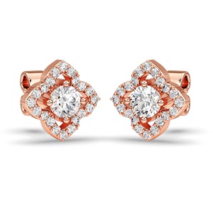 ต่างหูเพชรทรงกลมแบบ Halo ตัวเรือนทอง 10K 14K 18K ทองคำขาว เงิน สำหรับงานแต่งงานหรือใส่ทุกวัน เครื่องประดับคุณภาพสูง - Product Image 5