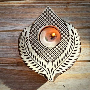 Wooden <b>Tealight</b> Candle <b>Holder</b> Set Rustic Farmhouse Decor Handmade Candle Stand for Living Room Bedroom Tabletop - Product Image 1