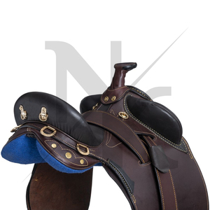 Selle de dressage australienne de qualité tournoi en cuir véritable avec arceau en bois, blocs de genouillères personnalisables, choix professionnel - Product Image 6