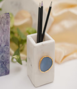 Marble Pencil Pen Holder Makeup <b>Brush</b> Cup Candle Organizer Marble Pen Holder Wholesale Supplier Cheap Price - Product Image 2