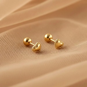 Boucles d'oreilles en argent plaqué or rose en forme de cœur, argent 925, unisexe, bijoux mignons à porter tous les jours - Product Image 5