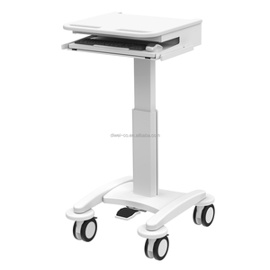 Design moderne Hôpital École Poste de travail antivol Hauteur réglable Médical Chariot pour ordinateur portable Stockage verrouillable 17 "0-5kg Métal - Product Image 2