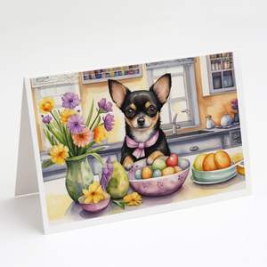 Whimsical Easter Chihuahua <b>Greeting</b> <b>Cards</b> Pack of 8 A7 Size 5x7 Blank <b>Note</b> <b>Cards</b> with Envelopes for Decorative <b>Note</b> Writing - Product Image 1