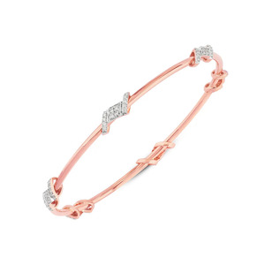 Interlocking Round Loop Diamond Accent <b>Bangle</b> <b>Bracelet</b> - Product Image 1