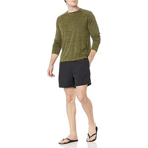 Camiseta de Manga Larga para Hombre, Protección Solar UPF 50, Secado Rápido, Color Verde Jaspeado, para Natación y Surf - Product Image 5