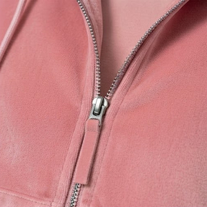 New Fashion <b>Long</b> Sleeve Ladies Velvet Zip Up <b>Hoodies</b> Hot Sale Custom Designed <b>Women</b> Zipper <b>Hoodies</b> <b>For</b> Adults - Product Image 5
