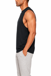 Camiseta sin mangas de algodón para hombre, suave, transpirable, de corte regular, informal, para gimnasio, entrenamiento, fitness, verano, ropa deportiva básica - Product Image 2