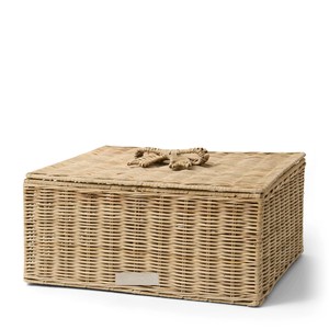Coffre de rangement fonctionnel en rotin tressé à la main avec couvercle à nœud pour chambre, salon et chambre d'enfant, organisateur fait main - Product Image 2