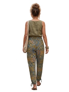 Stylish Comfortable Flat Front Bohemian 100% Silk Loose Fit Casual Pants Women <b>Elastic</b> Waist Quick Dry Breathable Summer - Product Image 4