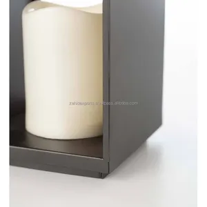 Farol de Vela Moderno de Metal Martillado y Madera Hecho a Mano para Decoración del Hogar y Mesa de San Valentín al por Mayor - Zahid Exports - Product Image 3