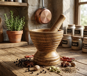 Premium Mango Wood <b>Grinder</b> Masher Dishwasher Safe Eco-Friendly Designed for Smooth Crushing Garlic <b>Herbs</b> Spices Modern Kitchens - Product Image 6