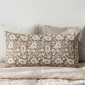 Floral Printed Square <b>Throw</b> <b>Pillow</b> Cover Durable Soft Cotton Bohemian Style Removable Washable Zipper Closure Pillowslip - Product Image 2