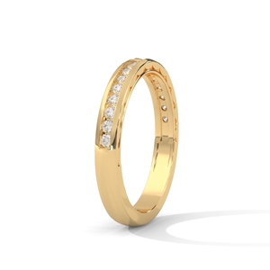 Gold Plated Eternity Band Diamond <b>Ring</b> Full Eternity Wedding <b>Ring</b> Round Cut Stone <b>Couple</b> Jewelry - Product Image 2
