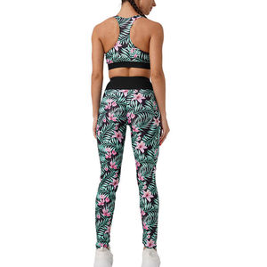 Conjunto de Shorts de Yoga y Gimnasio de Cintura Alta con Estampado de Poliéster/Nylon para Mujer, Transpirable, de Secado Rápido, Ropa Deportiva, Bra Deportivo y Pantalones - Product Image 4