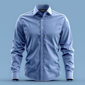 เสื้อเชิ้ตผู้ชายแขนยาวหรูหรา ผ้ากันยับ สไตล์ลำลอง/ธุรกิจ ปกคอปก ผ้าทอโพลีเอสเตอร์/คอตตอน 140 กรัม สำหรับฤดูใบไม้ผลิ - Product Image 1