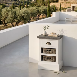 Commode en bois massif durable et écologique Moala Won, style moderne minimaliste, armoire de rangement pour chambre à coucher, poignées en laiton, finition colorée, spacieuse - Product Image 6